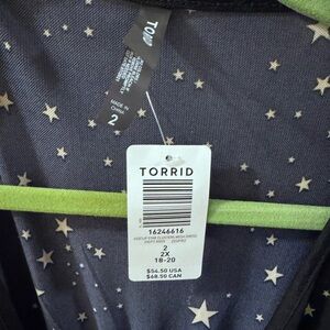 Torrid Black/Gold Star Mesh Beach Swim Cover Up Coverup Dress NWT New